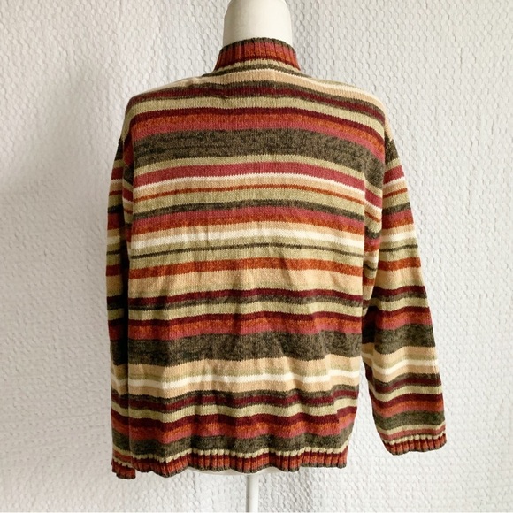 Tiara International Vintage Striped Zip Up Cottage Core Retro - Picture 10 of 12